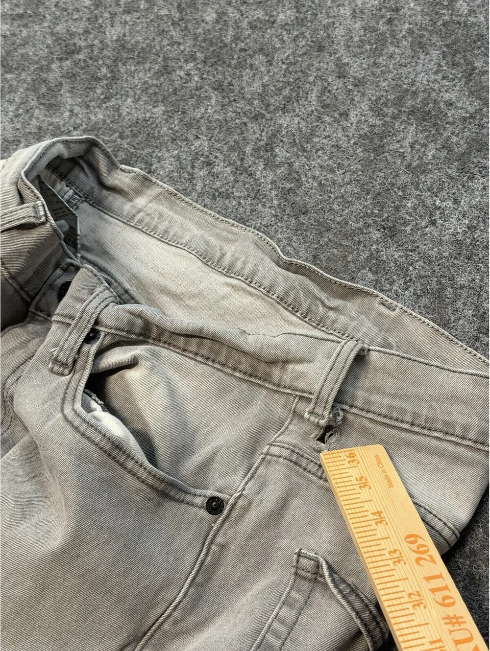 Levi’s 511 Men’s Jeans W36 L34 Gray Slim Fit Stretch Denim Light Wash